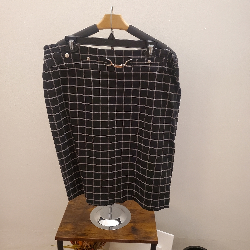 Soho Apparel Black and White Checkered Pencil Skirt